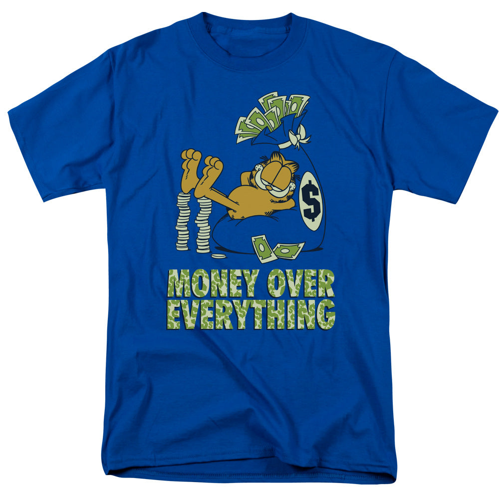 Garfield Money Is Everything Mens T Shirt Royal