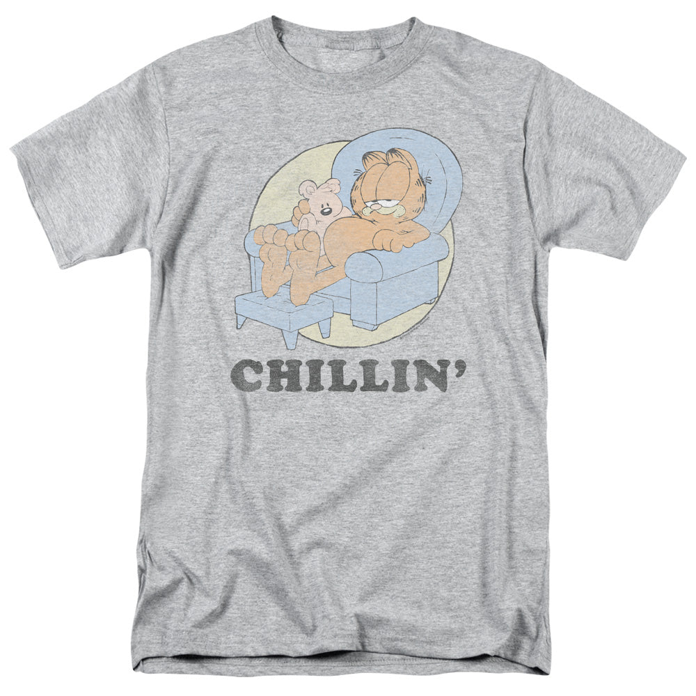 Garfield Chillin Mens T Shirt Athletic Heather