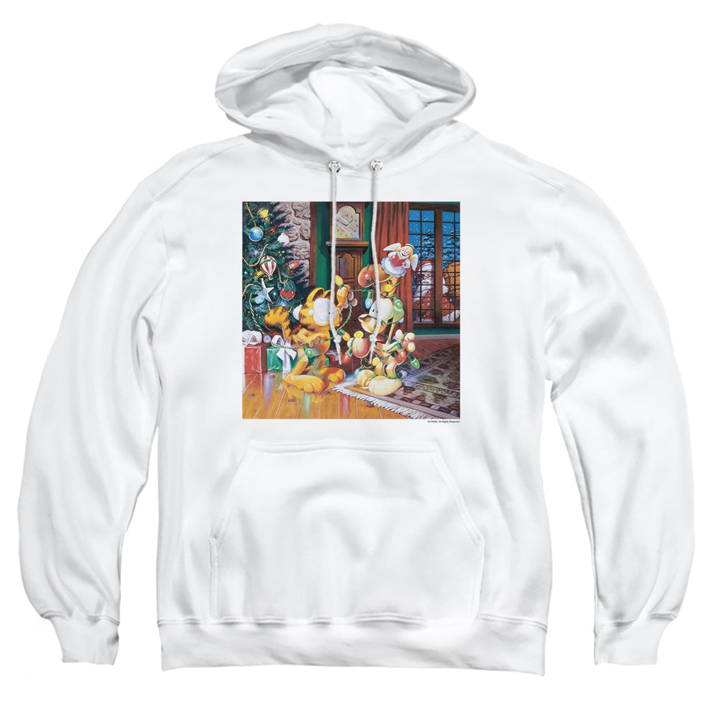 Garfield Odie Tree Mens Hoodie White