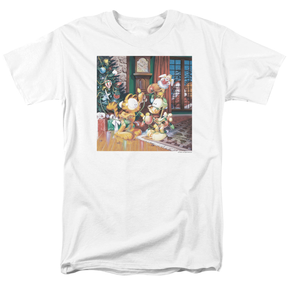 Garfield Odie Tree Mens T Shirt White