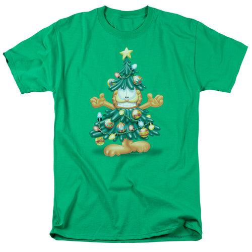 Garfield Tree Mens T Shirt Kelly Green