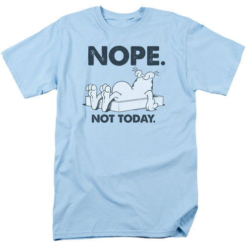 Garfield Nope Mens T Shirt Light Blue
