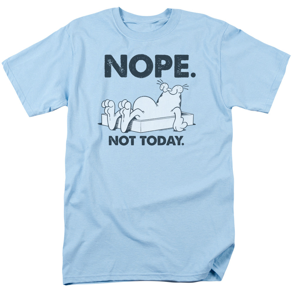 Garfield Nope Mens T Shirt Light Blue