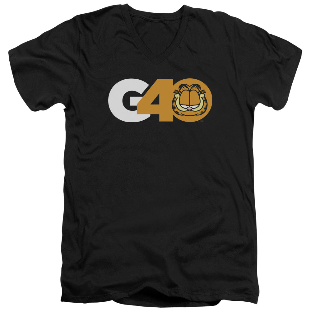 Garfield G40 Mens Slim Fit V-Neck T Shirt Black