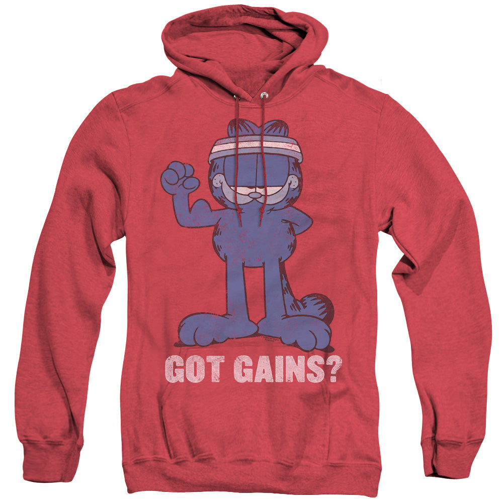 Garfield Got Gains Heather Mens Hoodie Red