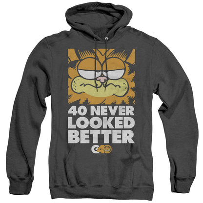 Garfield 40 Looks Heather Mens Hoodie Black