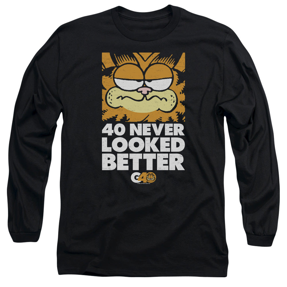Garfield 40 Looks Mens Long Sleeve Shirt Black Officially Licensed