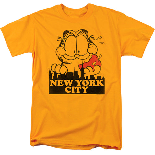 Garfield Big Apple Mens T Shirt Gold
