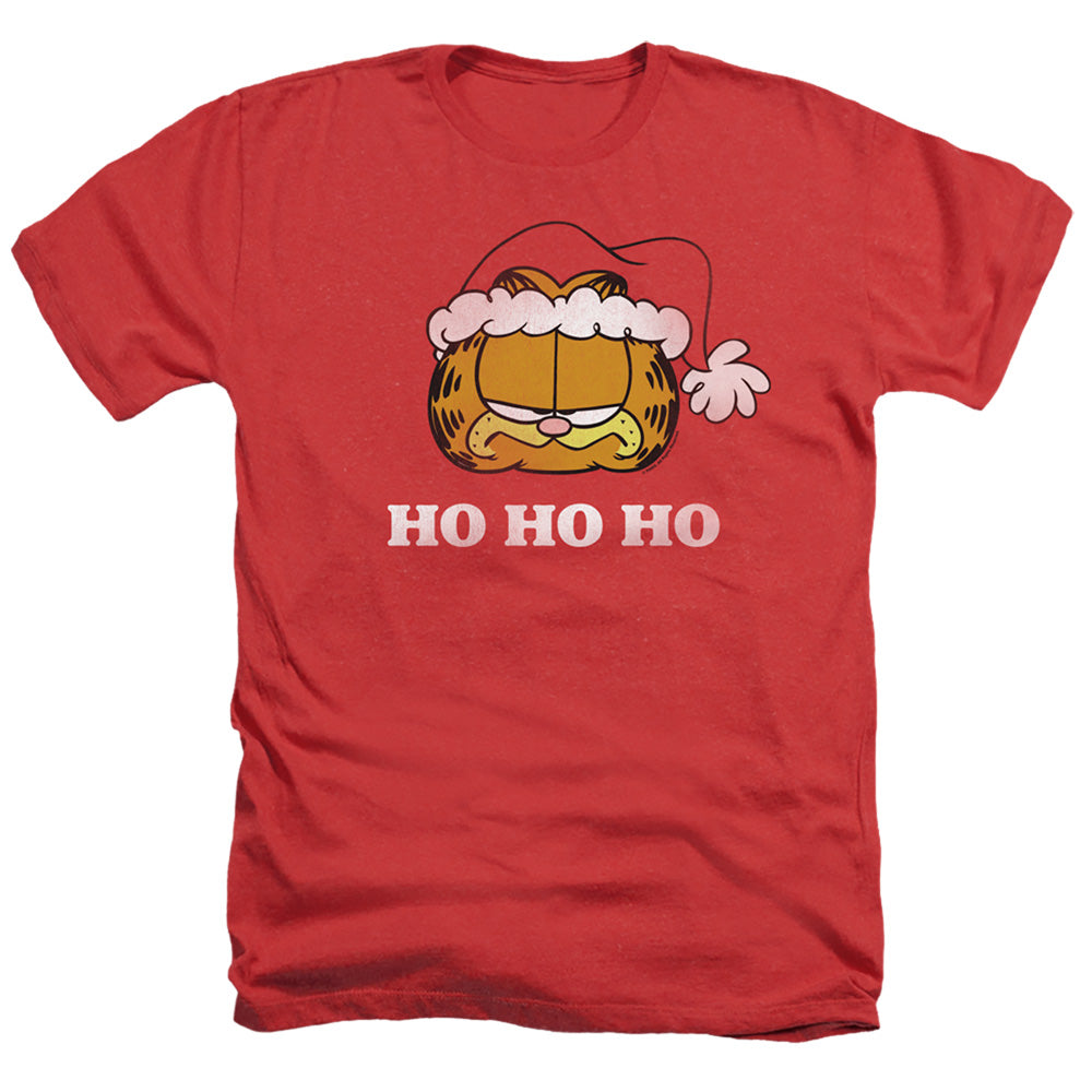 Garfield Ho Ho Ho Heather Mens T Shirt Red