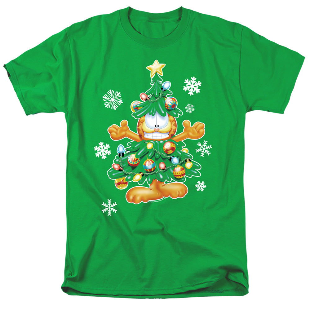 Garfield Tree Mens T Shirt Kelly Green