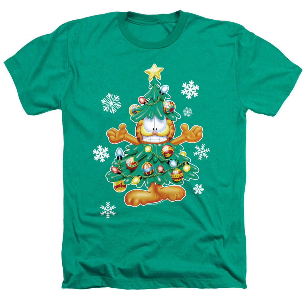 Garfield Tree Heather Mens T Shirt Kelly Green