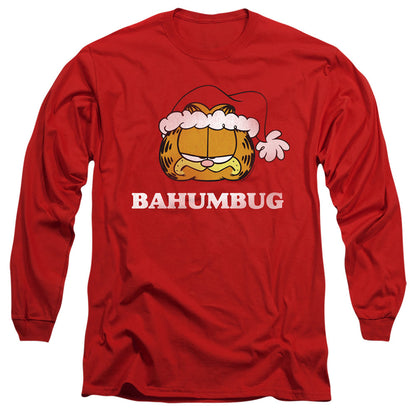 Garfield Bahumbug Mens Long Sleeve Shirt Red Officially Licensed