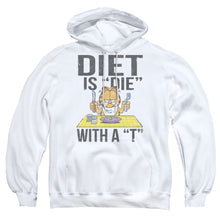 Load image into Gallery viewer, Garfield Diet Is Die With A T Mens Hoodie White
