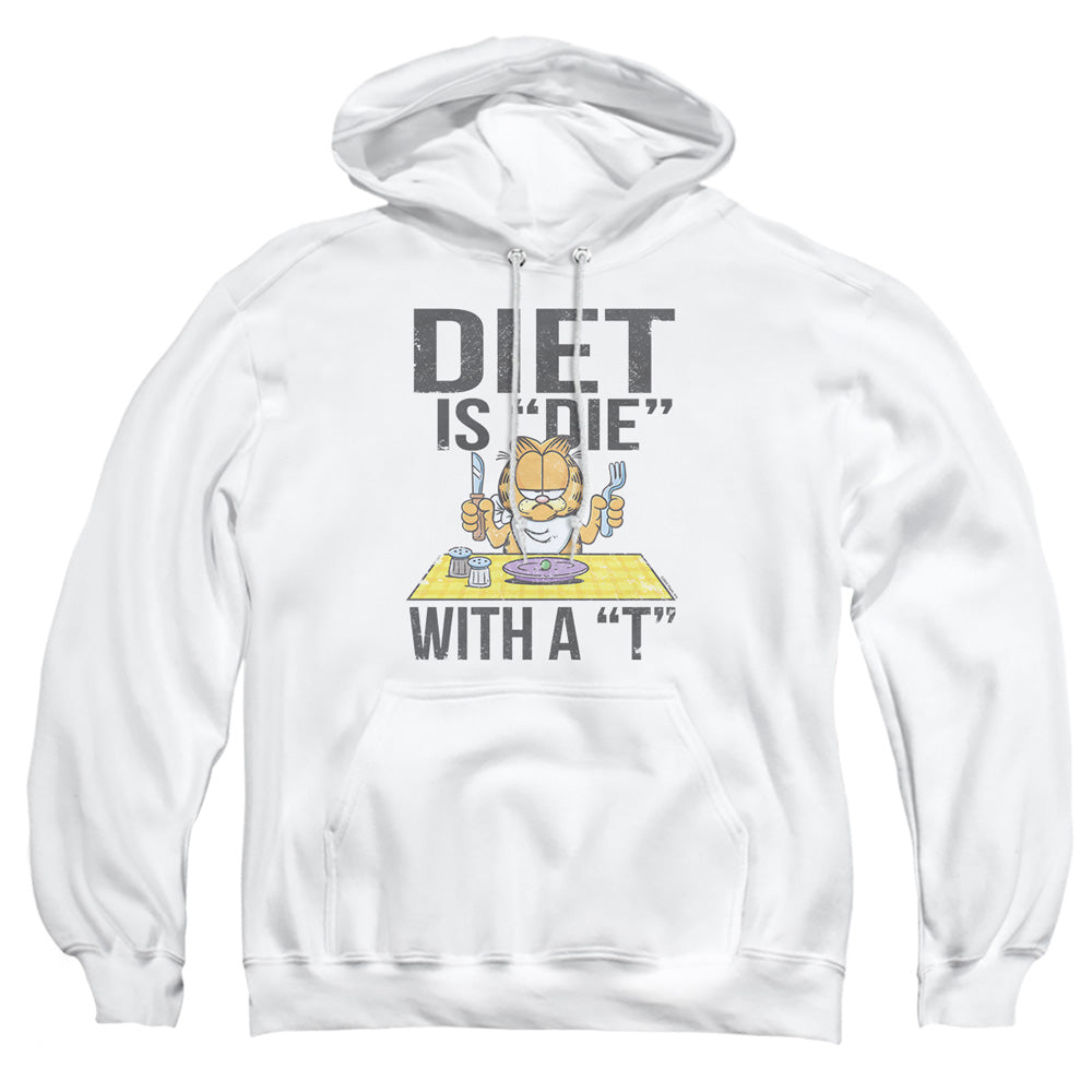 Garfield Diet Is Die With A T Mens Hoodie White