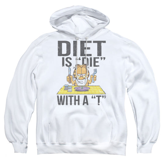 Garfield Diet Is Die With A T Mens Hoodie White