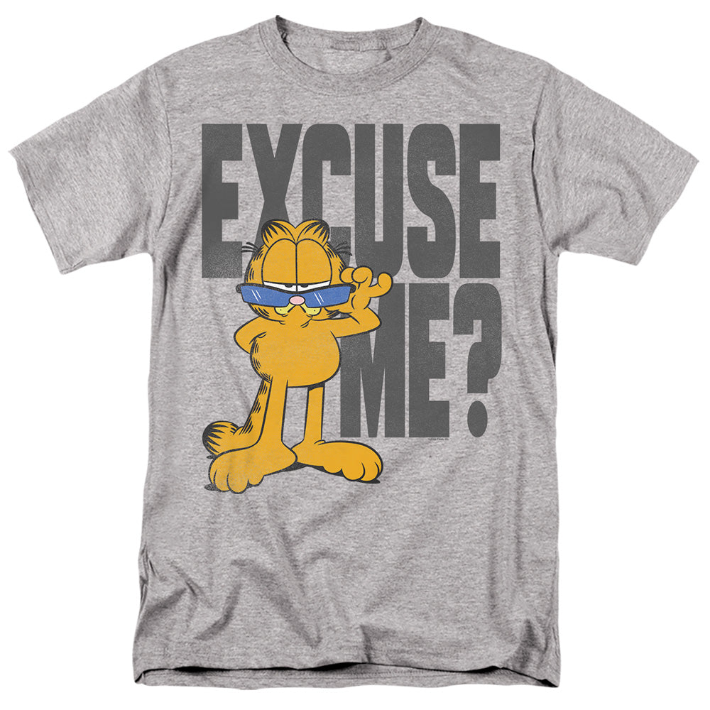 Garfield Excuse Me? Mens T Shirt Athletic Heather