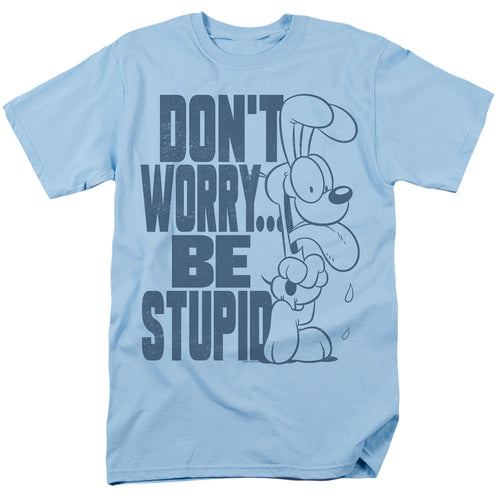 Garfield Don'T Worry Mens T Shirt Light Blue