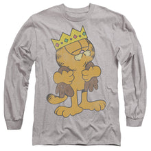 Load image into Gallery viewer, Garfield King Garfield Mens Long Sleeve Shirt Athletic Heather Officially Licensed
