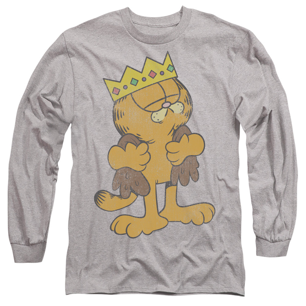 Garfield King Garfield Mens Long Sleeve Shirt Athletic Heather Officially Licensed