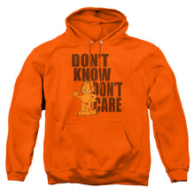 Load image into Gallery viewer, Garfield Don&#39;T Know Don&#39;T Care Mens Hoodie Orange
