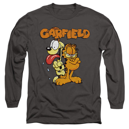 Garfield Garfield The Game Mens Long Sleeve Shirt Charcoal Officially Licensed