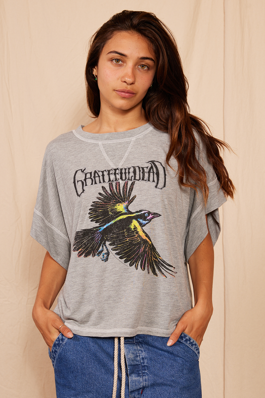 Grateful Dead Bird Song Tee Womens T Shirt Heather Grey