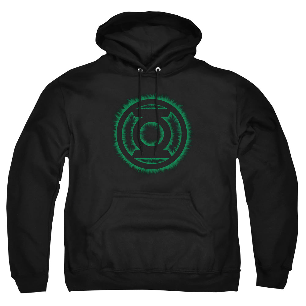 Green Lantern Green Flame Logo Mens Hoodie Black