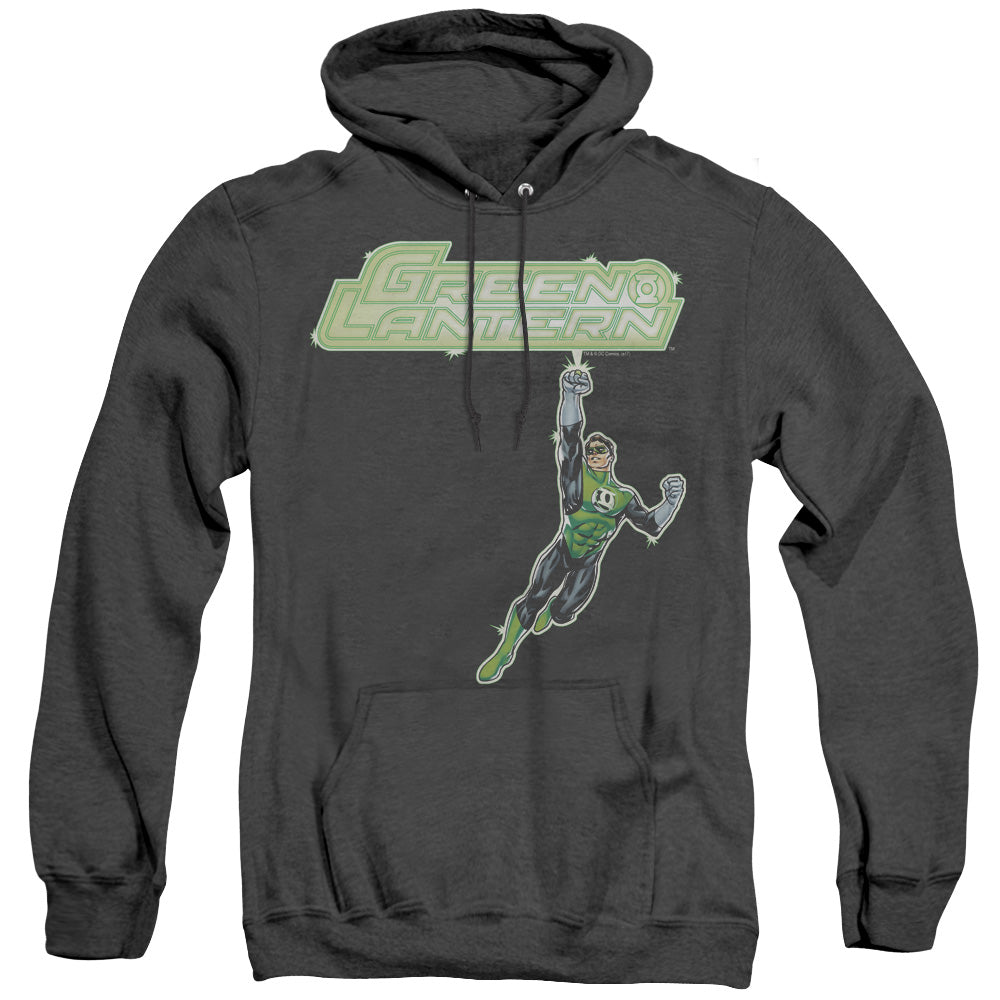 Green Lantern Energy Construct Logo Heather Mens Hoodie Black