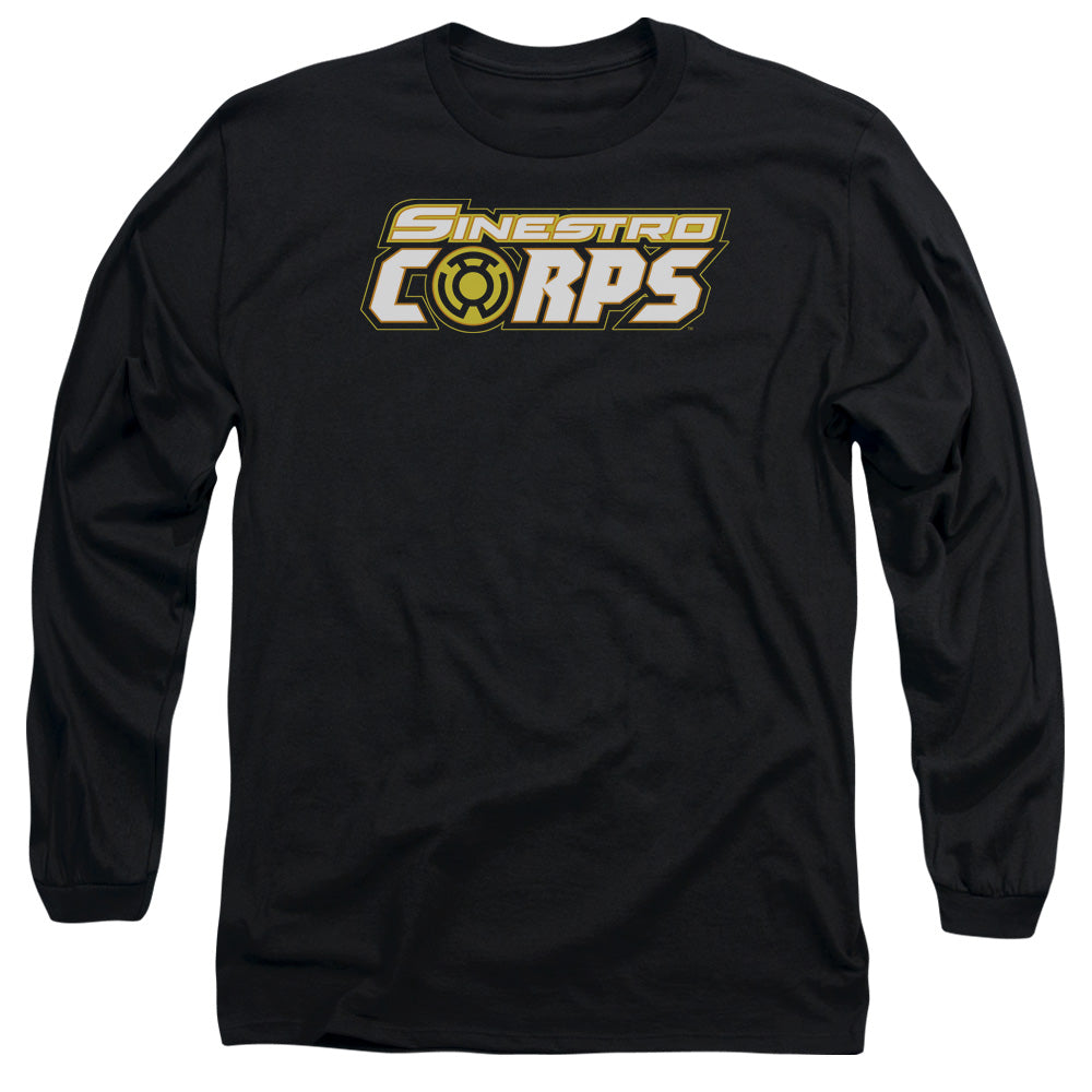 Green Lantern Sinestro Corps Logo Mens Long Sleeve Shirt Black Officially Licensed
