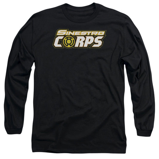 Green Lantern Sinestro Corps Logo Mens Long Sleeve Shirt Black Officially Licensed