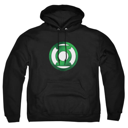 Green Lantern Green Chrome Logo Mens Hoodie Black