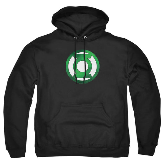 Green Lantern Green Chrome Logo Mens Hoodie Black