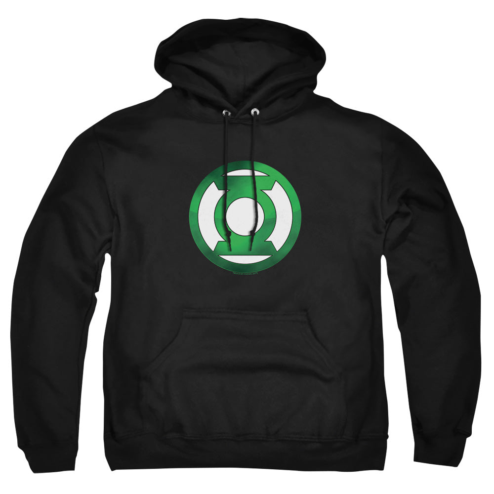 Green Lantern Green Chrome Logo Mens Hoodie Black