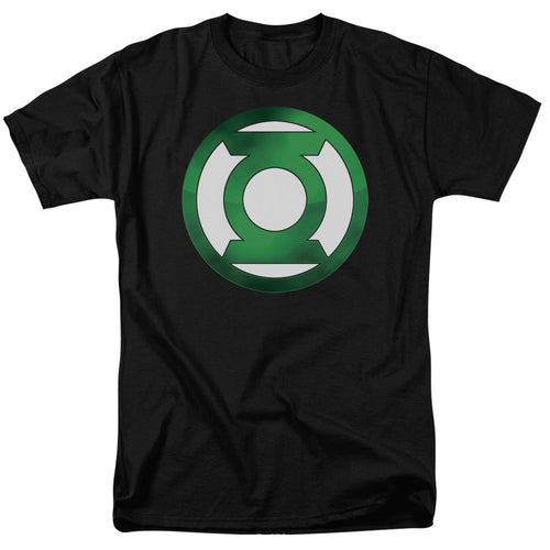 Green Lantern Green Chrome Logo Mens T Shirt Black