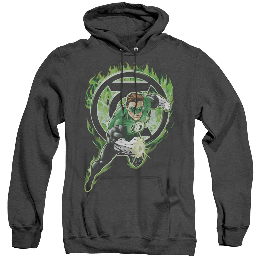 Green Lantern Space Cop Heather Mens Hoodie Black
