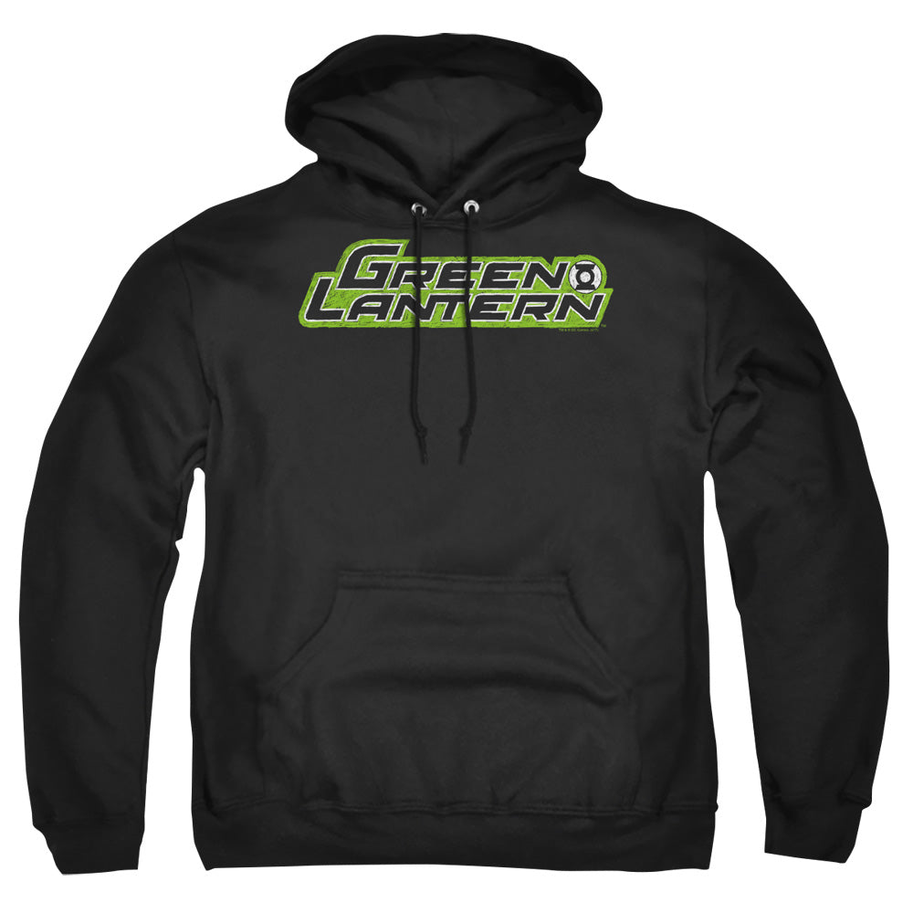 Green Lantern Scribble Title Mens Hoodie Black