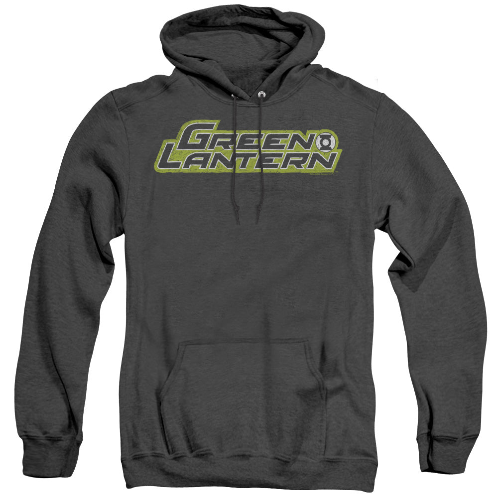 Green Lantern Scribble Title Heather Mens Hoodie Black