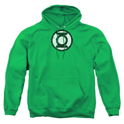 Green Lantern Scribble Lantern Logo Mens Hoodie Kelly Green