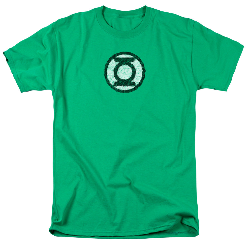 Green Lantern Scribble Lantern Logo Mens T Shirt Kelly Green