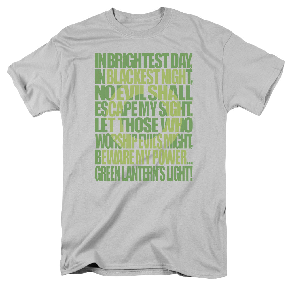 Green Lantern Green Lantern Oath Mens T Shirt Silver