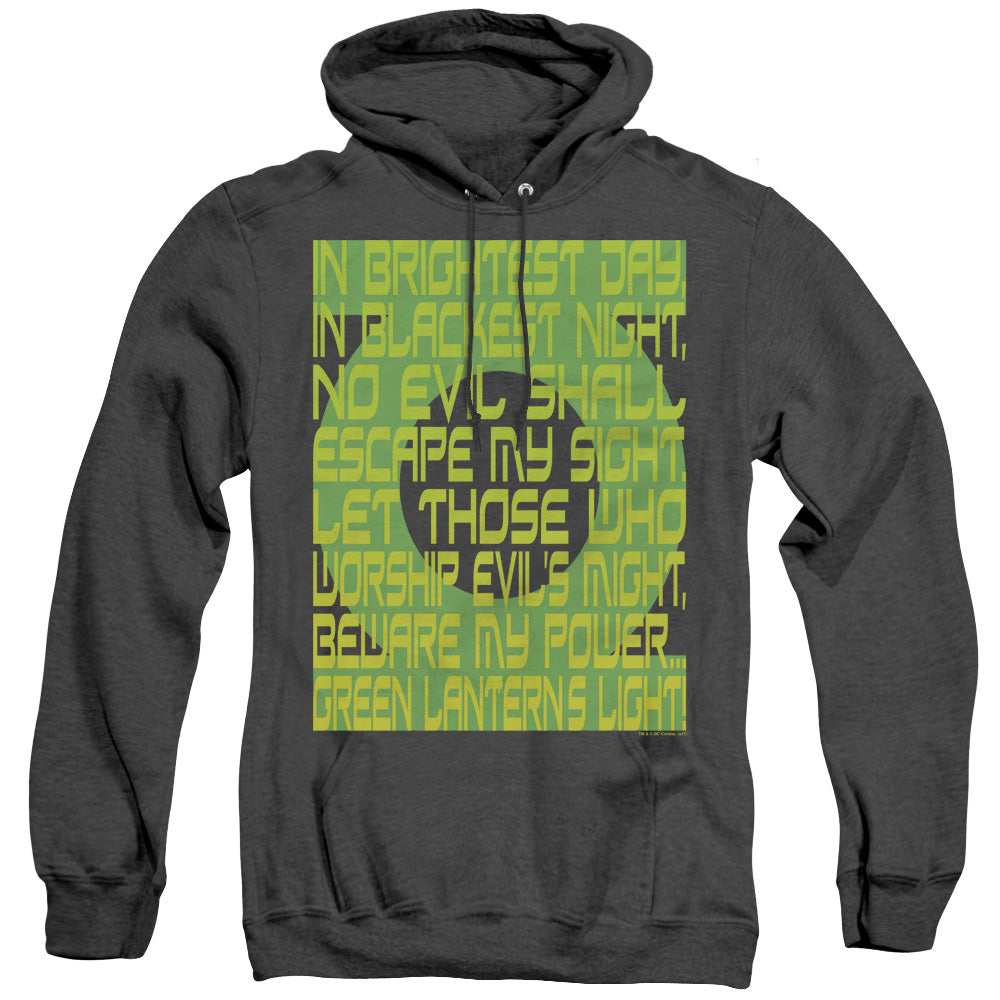 Green Lantern Green Lantern Oath Heather Mens Hoodie Black