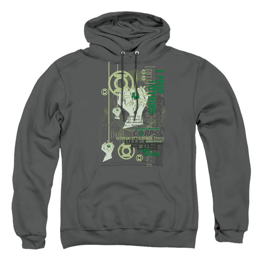 Green Lantern Core Strength Mens Hoodie Charcoal