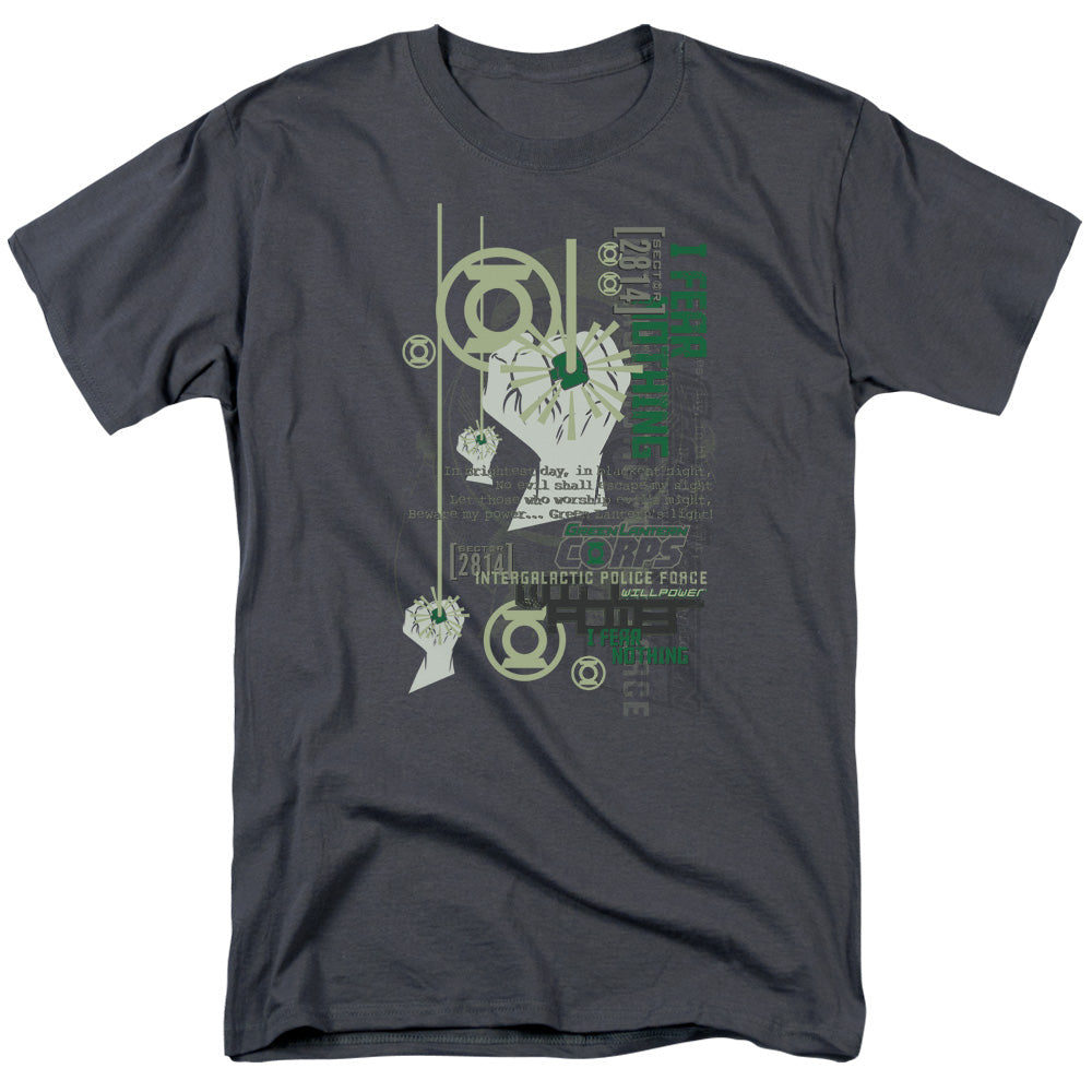 Green Lantern Core Strength Mens T Shirt Charcoal