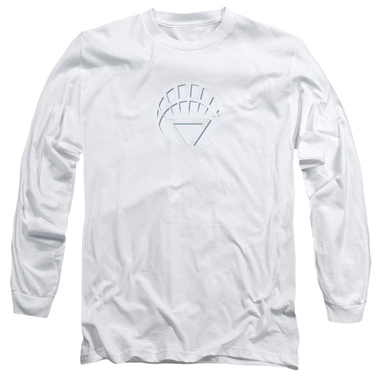 Green Lantern White Lantern Logo Mens Long Sleeve Shirt White Officially Licensed