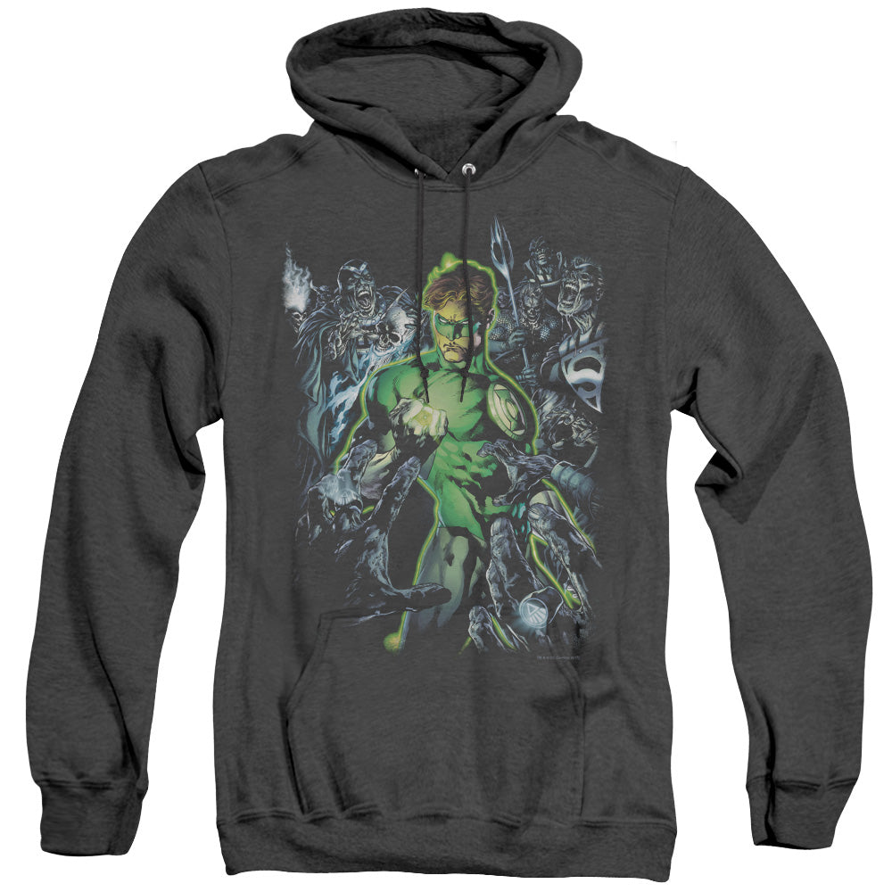 Green Lantern Surrounded By Death Heather Mens Hoodie Black