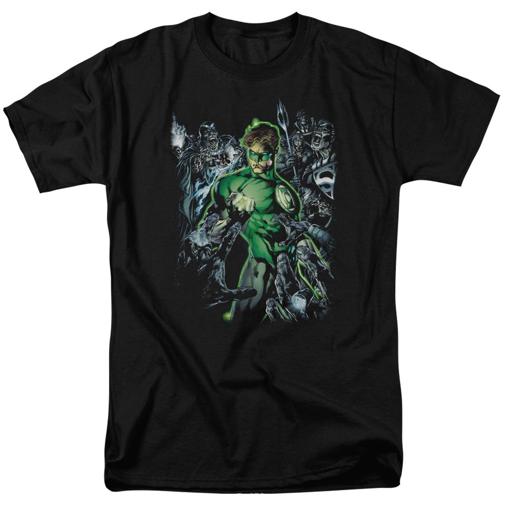 Green Lantern Surrounded By Death Mens T Shirt Black