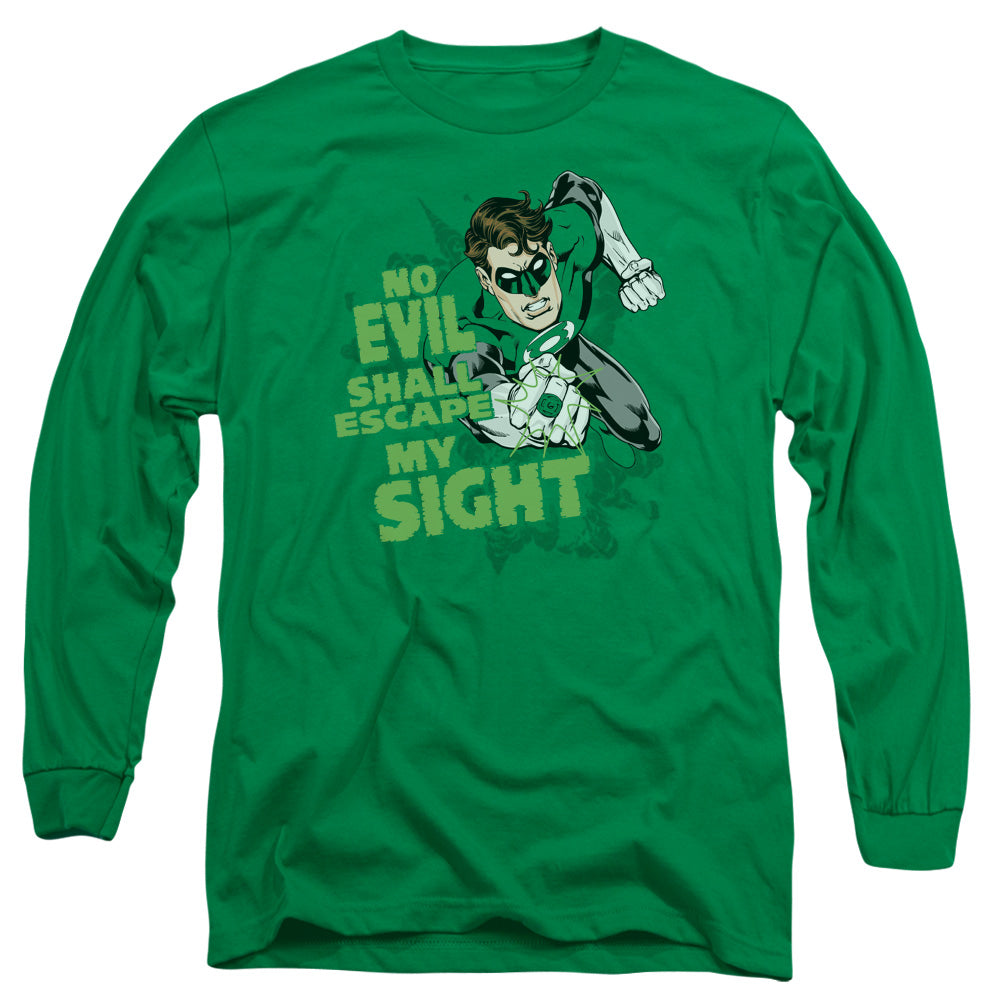 Green Lantern No Evil Mens Long Sleeve Shirt Kelly Green Officially Licensed