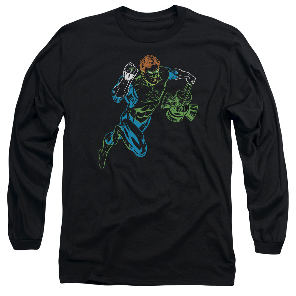 Gl Neon Lantern Mens Long Sleeve Shirt Black Officially Licensed