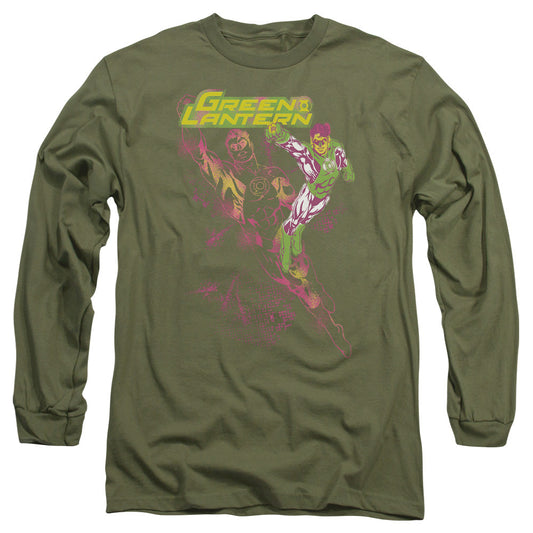 Gl Lantern Spray Mens Long Sleeve Shirt Military Green Officially Licensed