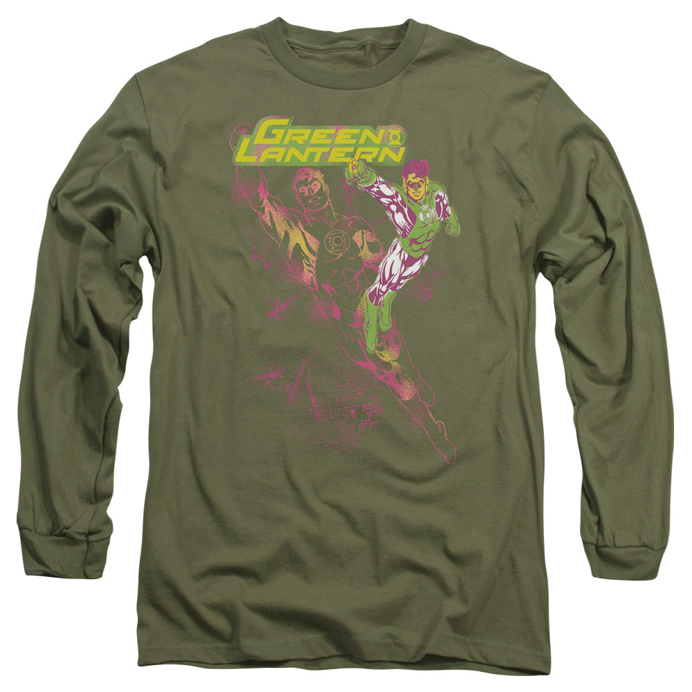 Gl Lantern Spray Mens Long Sleeve Shirt Military Green Officially Licensed